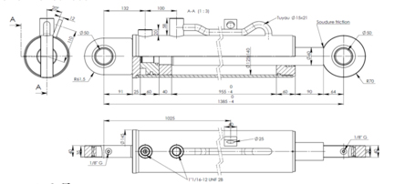 Hydraulic side tipper cylinder for hoists